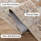 GENIMO 6x9 Area Rugs for Living Room, Non Slip Machine Washable Retro Rugs - Image 6