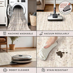 Washable Ivory Living Room Rug, 8x10 Non Slip Area Rugs - Image 3