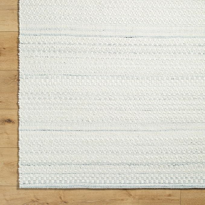 Mark&Day Wool Rugs, 2x3 Precious Solid and Border Cream/Light Slate Area Rug - Image 8