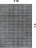 Rugshop Bohemian Stripe Lines Washable Non Slip Area Rug 3' x 5' Black - Image 2