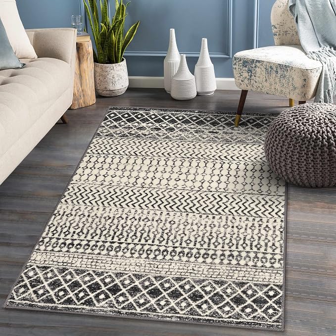 Boho Rugs for Living Room, 4x6 Moroccan Vintage Non-Slip Large Area Rug - Image 6