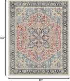 RUGGABLE Washable Vintage Area Rug – Kamran Cayenne Red 8x10, Stain-Resistant - Image 2