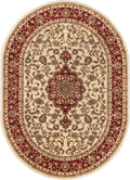 Well Woven Barclay Collection Medallion Kashan Ivory 6x9 Oval Rug by WellWovenRugs