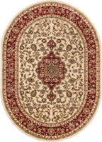 Well Woven Barclay Collection Medallion Kashan Ivory 6x9 Oval Rug by WellWovenRugs