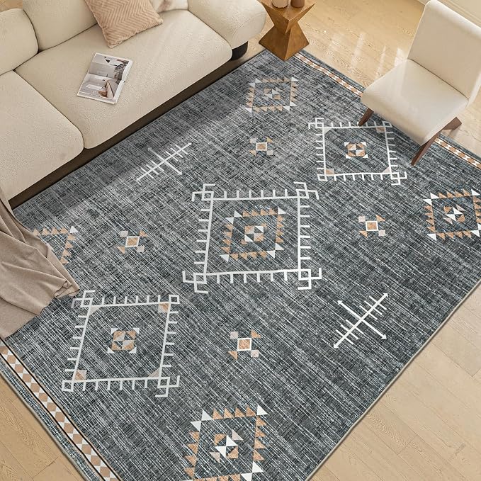 ILANGO Area Rug 5'x7' for Living Room Bedroom Washable Moroccan Boho Rugs for - Image 7