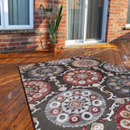 CAMILSON Indoor Outdoor Rug 5x7 Bohemian Medallion Floral Area Rugs - Image 9