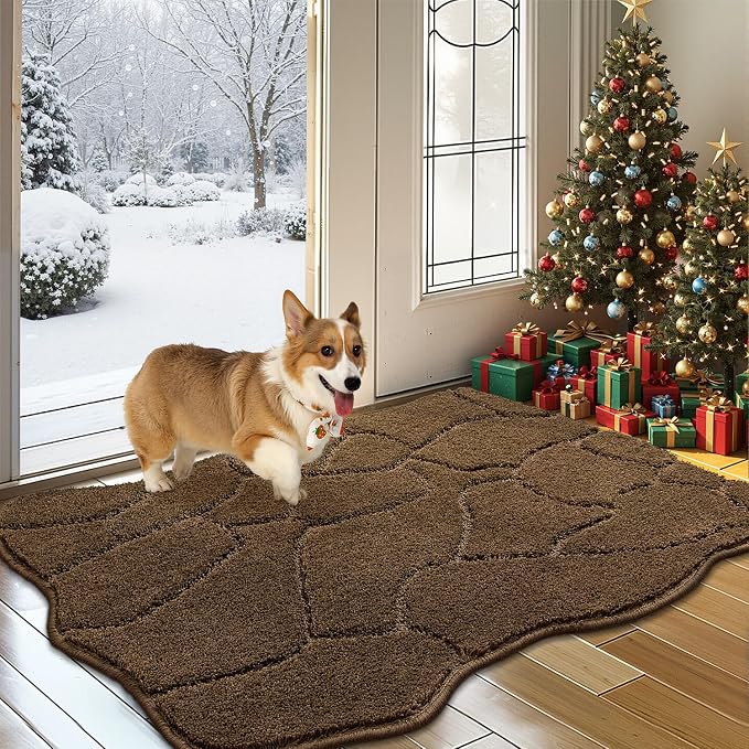 BSICPRO Dog Mat for Muddy Paws, 24x36 Low Profile Absorbent Dirt Trapper Door by BSICPRO