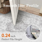 Grey Gray Runner Rug 2x8 Washable Vintage Long Carpet - Image 3