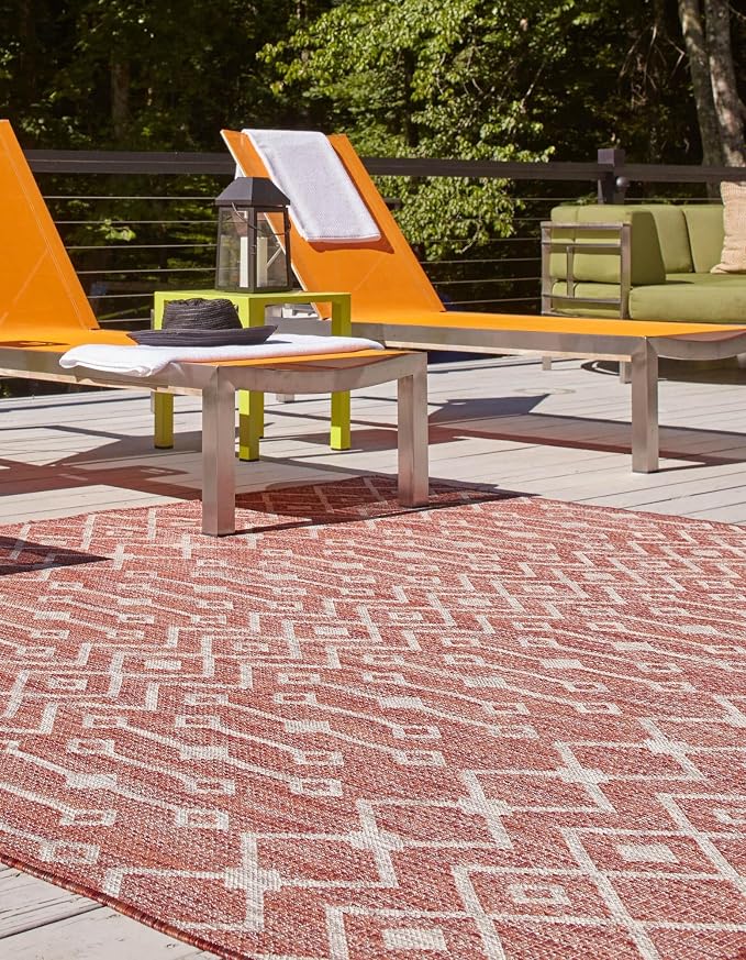 Unique Loom Outdoor Trellis Collection Area Rug - Image 4