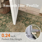 HUGEAR 3x5 Entryway Area Rug Retro Green Small Rug Machine Washable Door Mat - Image 4