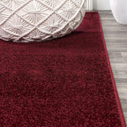 JONATHAN Y Haze Solid Low-Pile Dark Red Runner Rug 2x10, Minimalist, - Image 4