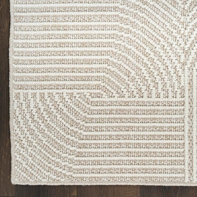 Nourison Home Textured Home Beige Ivory 7'10" x 9'10" Area Rug - Image 7
