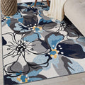 Rugshop Gray Large Floral Non-Slip Area Rug Fade Resistant by Rugshop