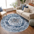 KOZYFLY Round Rug 6 Ft Rugs for Entryway Washable Circle Rug Non Slip Round by KOZYFLY
