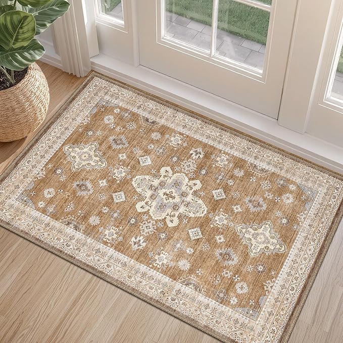 LUMI Indoor Thin Door Mat, 32x47 Washable Small Inside Doormat, Non Slip Low by LUMI