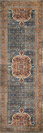 Loloi Layla Collection LAY-09 Cobalt Blue/Spice 2'-6" x 7'-6" .13" Thick Runner - Image 3