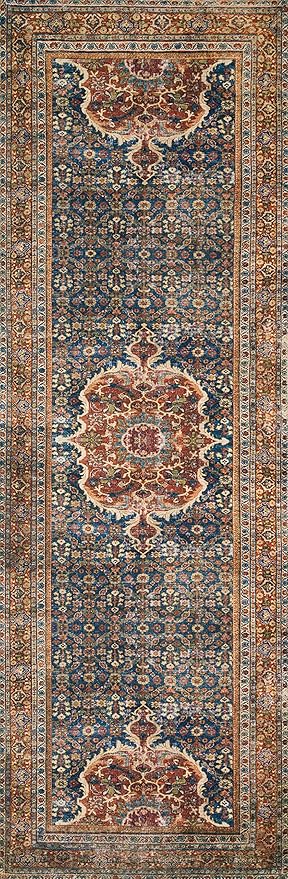 Loloi Layla Collection LAY-09 Cobalt Blue/Spice 2'-6" x 12'-0" .13" Thick - Image 3