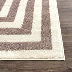 Abani Contemporary Beige & Ivory 7'9" x 10'2" Area Rug, Contrasting Geometric - Image 4