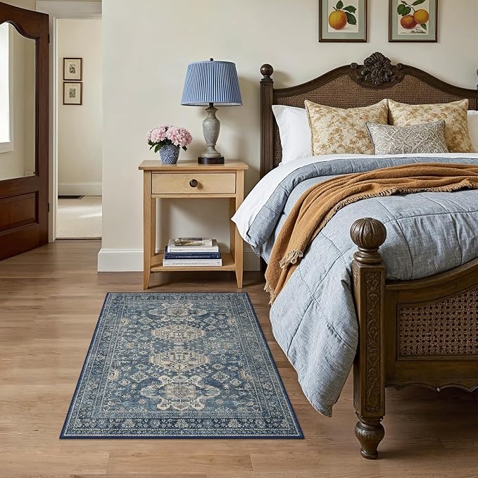 Bavni 3x5 Area Rug for Living Room Bedroom, Washable Boho Print Vintage - Image 4