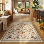 Vintage Medallion Floral 4x6 Rug, Machine Washable Non-Slip Area Rug, Low Pile - Image 2