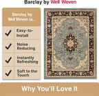 Well Woven Barclay Collection Medallion Kashan Light Blue 6x9 Area Rug - Image 5
