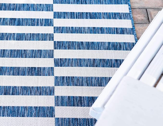 Unique Loom Outdoor Collection Classic Stripes, Transitional Indoor & Outdoor - Image 4