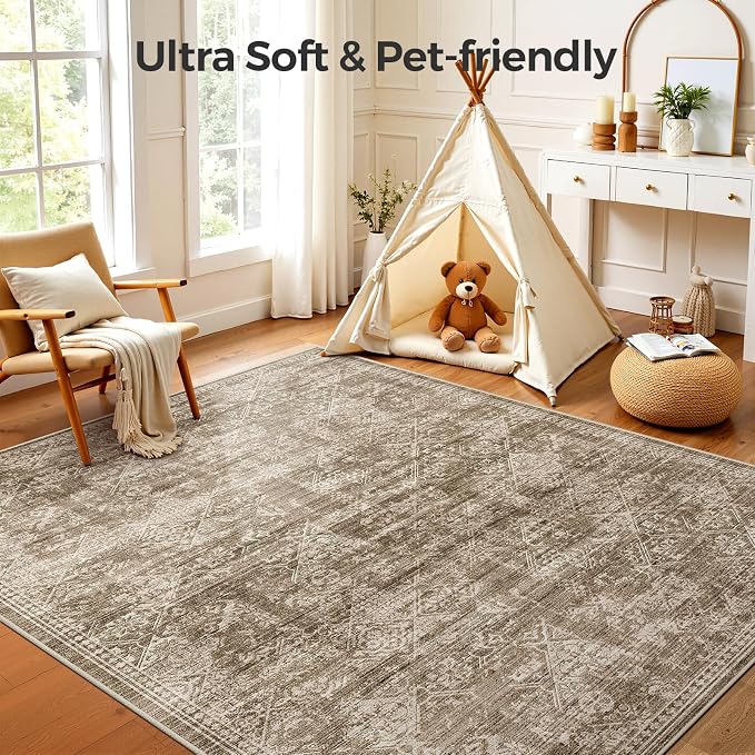 WITSHOCK 9x12 Area Rugs for Living Room: Machine Washable Non Slip Modern - Image 7