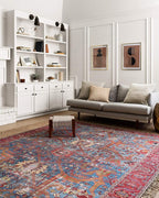 Loloi Loren Collection LQ-10 Blue/Red 7'-6" x 9'-6" Area Rug by Loloi