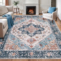 SERISSA Boho 8x10 Area Rugs, Washable Vintage Large Living Room Rug Non-Slip by SERISSAHomeDecorCollection