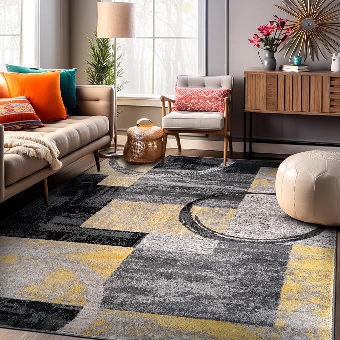 Rugshop Contemporary Circle Design Area Rug, Fade-Resistant Carpet - Image 8