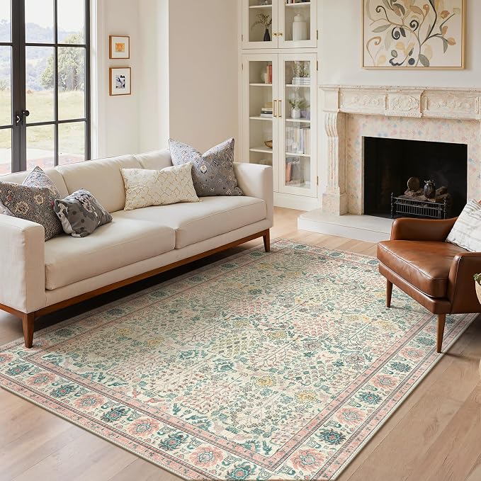 Bavni Area Rugs for Living Room, 5x7 Area Rugs Non-Slip Washable，Ultra-Thin by BAVNI