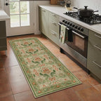 Bavni 2'6''x6 Runner Rug, Microfiber Washable Non-Slip Vintage Floral Rugs by BAVNI