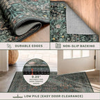 Washable Dark Green 10x12 Rug for Living Room - Image 6