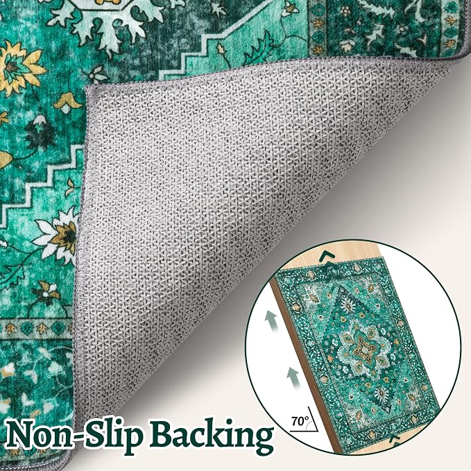 Vintage Rug 2x3 Washable Rug for Entryway, Non Slip Small Area Rug, Indoor - Image 4