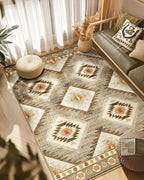 Area Rug 5x7 Rug Machine Washable Non-Slip Low Pile Print Pattern Western Rug by BESTSWEETIE