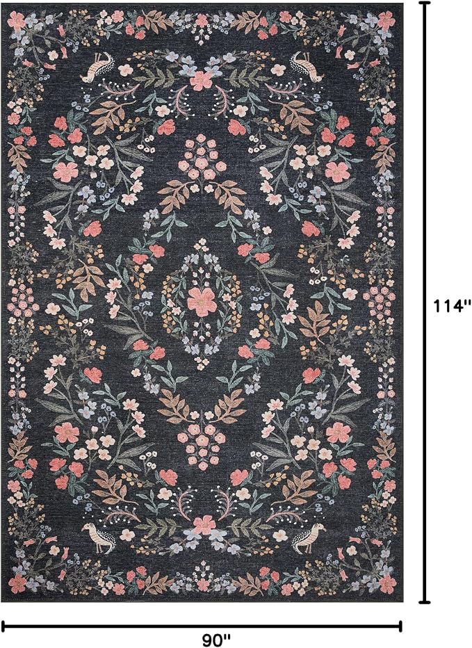 Loloi Rifle Paper Co. Maison Collection MAO-04 Tuileries Black 7'-6" x 9'-6" - Image 2