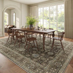 Washable 10x14 Area Rugs for Living Room, Boho Non-Slip Vintage Distress Large - Image 3