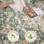 12x15 Area Rug Living Room: Machine Washable Boho Large Vintage Soft Rugs Stain - Image 8