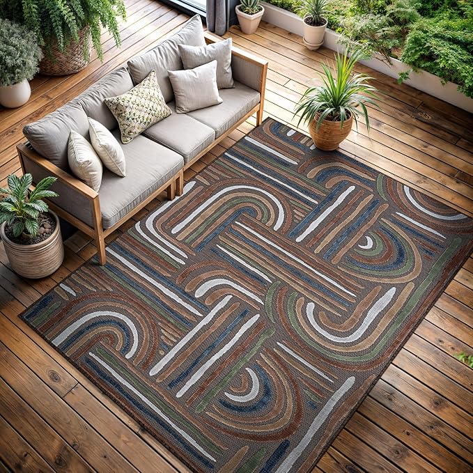 CAMILSON Indoor Outdoor Rug, Easy-Cleaning Non-Shedding Living Room, Garden and by CAMILSONIndoorOutdoorAreaRugs