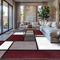 Rugshop Modern Geometric Boxes Red Area Rug, Non-Shedding Carpet by Rugshop
