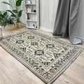 Alfa Rich 4x6 Beige Black Washable Area Rugs by AlfaRichRugs