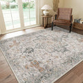 GENIMO 4x6 Area Rugs for Living Room, Machine Washable Low Pile Vintage Rugs by GENIMO
