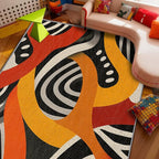 Hippie Rug - 4x6 Rug, Pop Art Colorful Abstract Area Rugs, Retro Aesthetic by Unknown