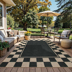 Moynesa Checkered Easy Jute Outdoor Rug 8x10 Area Rugs - Image 2