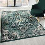 LUXE WEAVERS Moroccan Green 6x9 Medallion Area Rug by LuxeWeavers