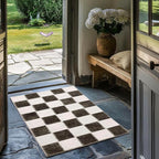 EVERGRACE Checkered Plaid Area Rug 2x3, Soft Fuzzy Faux Wool Rugs Washable Non - Image 2