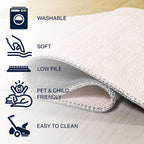 JONATHAN Y Machine Washable Cream/Moss Indoor Area Rug 3X5 ft, Luola Minimalist - Image 5