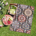 CAMILSON Indoor Outdoor Rug 6x9 Bohemian Medallion Floral Area Rugs - Image 5