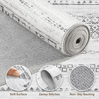 Nakagishi Area Rug Living Room Rugs: 3x5 Soft Machine Washable Boho Neutral - Image 3