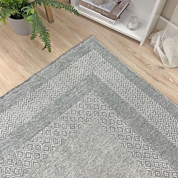 Alfa Rich 3x10 Light Gray Washable Area Rugs - Image 5